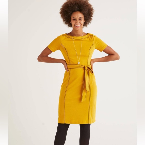 Boden Dresses & Skirts - Boden Rebecca Ponte Tie-Waist Shift Dress Women’s Size 8 R Tuscan Sun